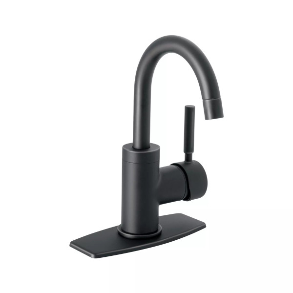Monomando corto para lavabo, negro mate, FOSET TÚBIG