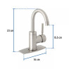 Monomando corto para lavabo, satín, FOSET TÚBIG