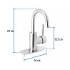 Monomando corto para lavabo, cromo, FOSET TÚBIG
