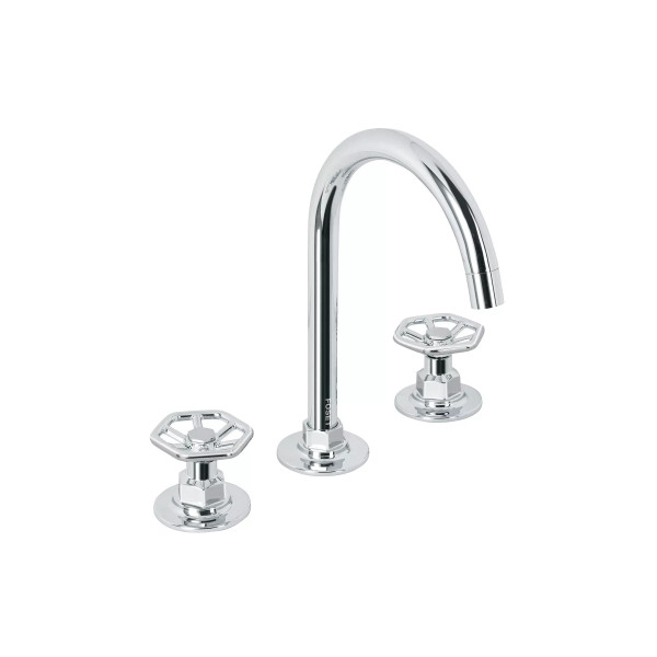 Mezcladora p/lavabo,taladros separados,redondos,cromo TÚBIG