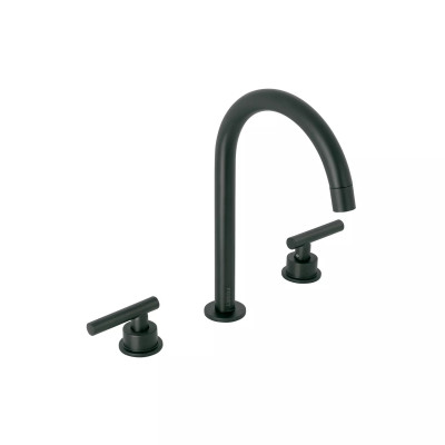 Mezcladora p/lavabo,taladros separados,palanca,negro TÚBIG