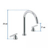 Mezcladora p/lavabo,taladros separados,palanca,cromo TÚBI