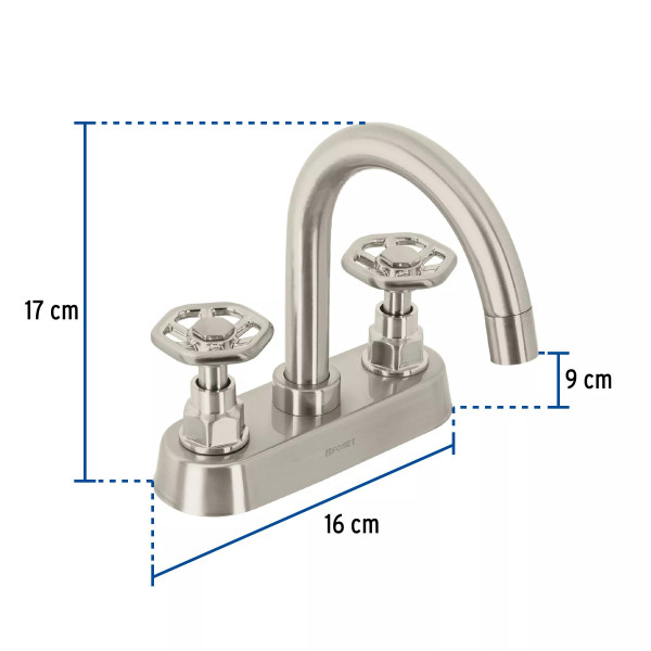 Mezcladora p/lavabo, bar, manerales redondos, satín, TÚBIG