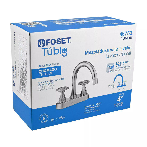 Mezcladora p/lavabo, bar, manerales redondos, cromo, TÚBIG