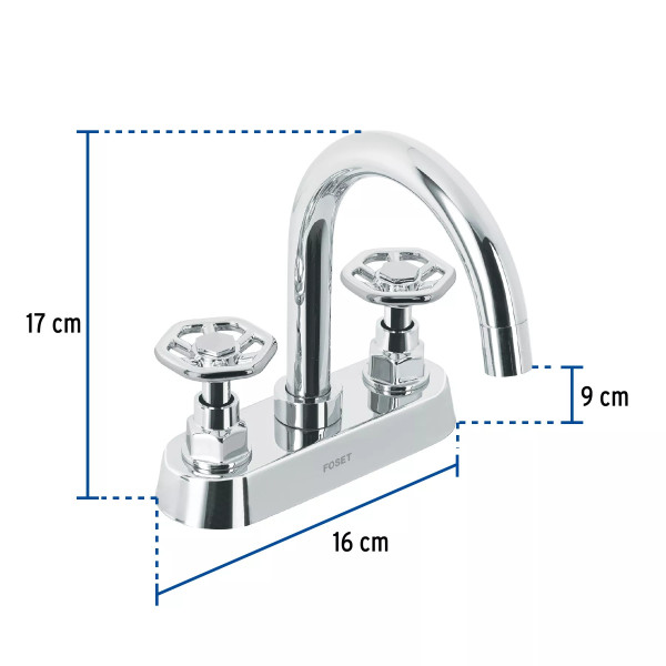 Mezcladora p/lavabo, bar, manerales redondos, cromo, TÚBIG