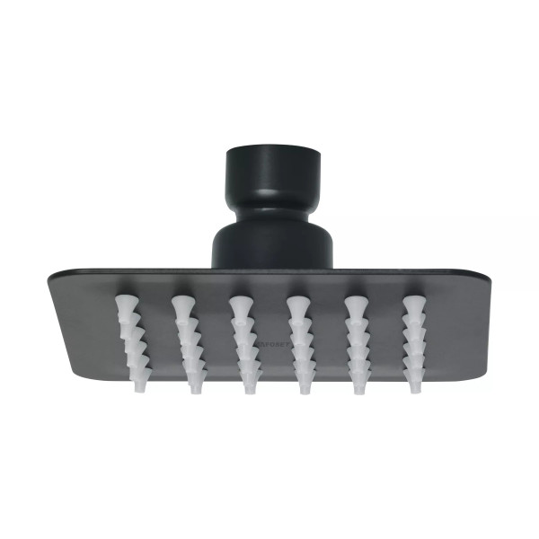 Regadera cuadrada 4", acero inox, sin brazo, negro, TÚBIG