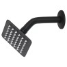 Regadera cuadrada 4", acero inox, con brazo, negro, TÚBIG