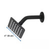 Regadera cuadrada 4", acero inox, con brazo, negro, TÚBIG