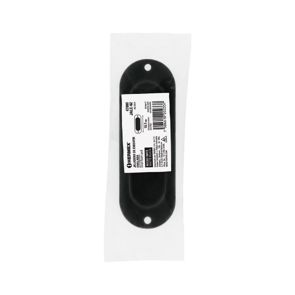 Jaladera de embutir ovalada acabado negro, HERMEX