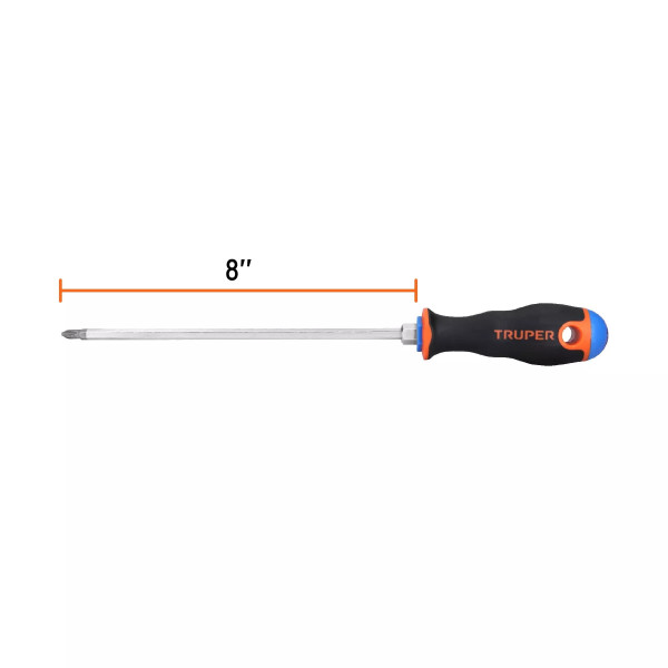 Desarmador De Cruz 1/4' X 8' Mango Comfort Grip, Truper | Desarmadores, atornilladores y similares