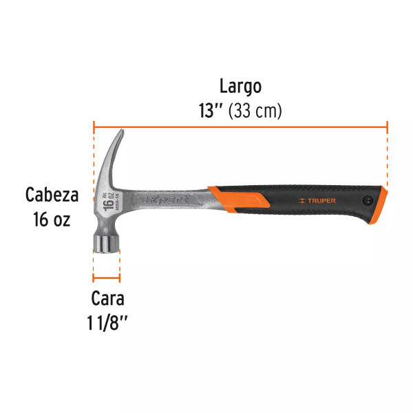 Martillo Forjado 16 Oz Uña Recta, Mango Con Neopreno, Expert | Martillos y Mazos Ferreterias Ferretodo