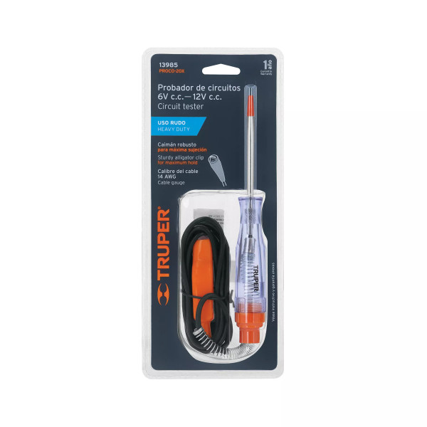 Probador De Circuitos De Corriente Directa 20 Cm, C/Caimán | Ferreterias Ferretodo Guatemala