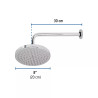 Regadera cromo 8" plato redondo, con brazo, FOSET ELEMENT