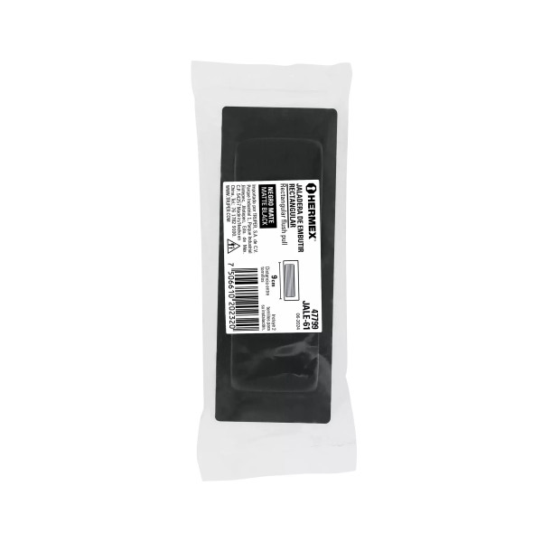Jaladera de embutir cuadrada acabado negro, HERMEX