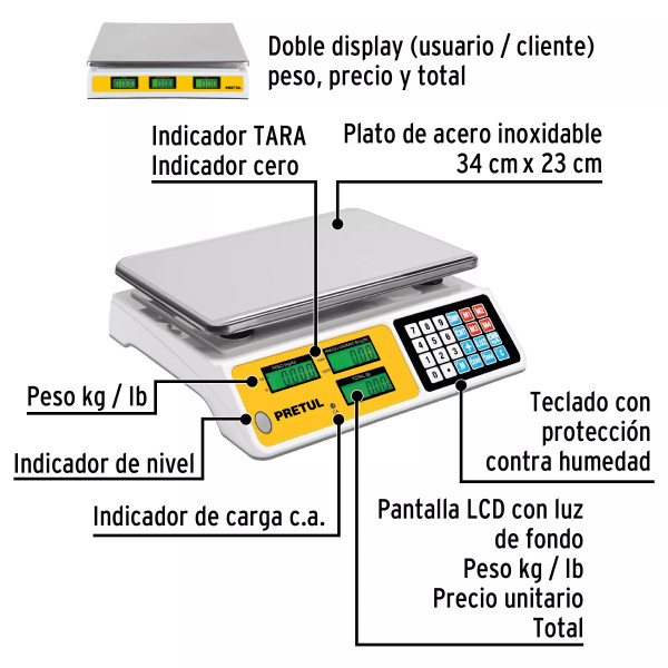Báscula Electrónica Multifunciones 40 Kg, Pretul | Básculas, Pesas y Similares