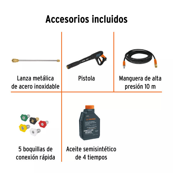 Hidrolavadora con motor a gasolina, 4000 PSI, Truper