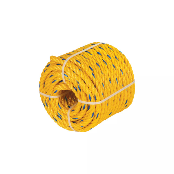 Kilo de cuerda amarilla de polipropileno 19mm, rollo 1kg