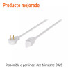 Extensión eléctrica doméstica 5 m clavija plana, blanca