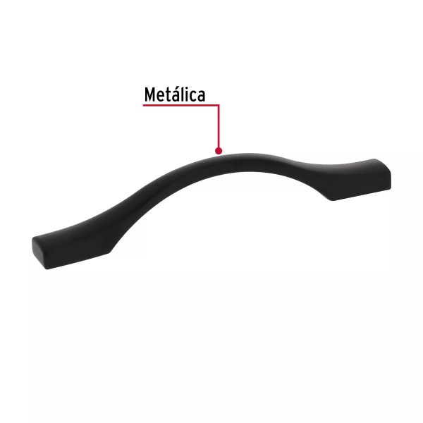 Jaladera de 96mm, línea Segovia, negro, HERMEX