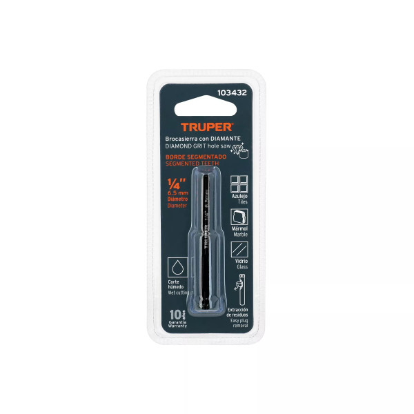 Broca diamantada 1/4" (6 mm), TRUPER