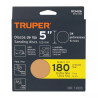 Paquete con 5 discos de lija 5" grano 180, ciegos, TRUPER