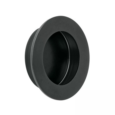 Jaladera de embutir circular No. 4 acabado negro