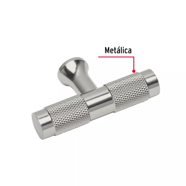 Perilla metálica estilo " Segovia", niquel satinado, HERMEX