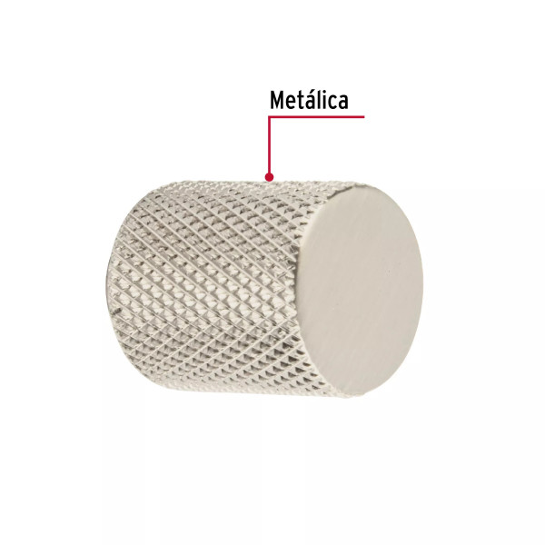 Perilla metálica estilo "Cádiz", niquel satinado, HERMEX