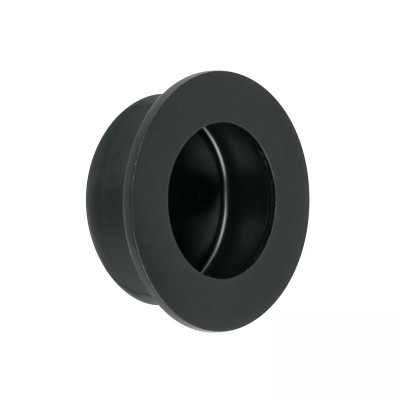 Jaladera de embutir circular No. 2 acabado negro