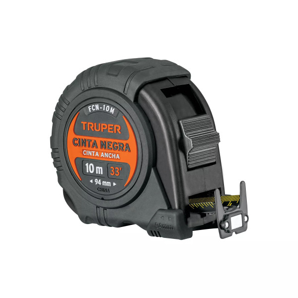 Flexómetro contra impactos 10 m, Cinta Negra 32 mm, Truper