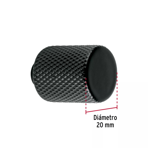 Perilla metálica estilo "Cádiz", negro, HERMEX