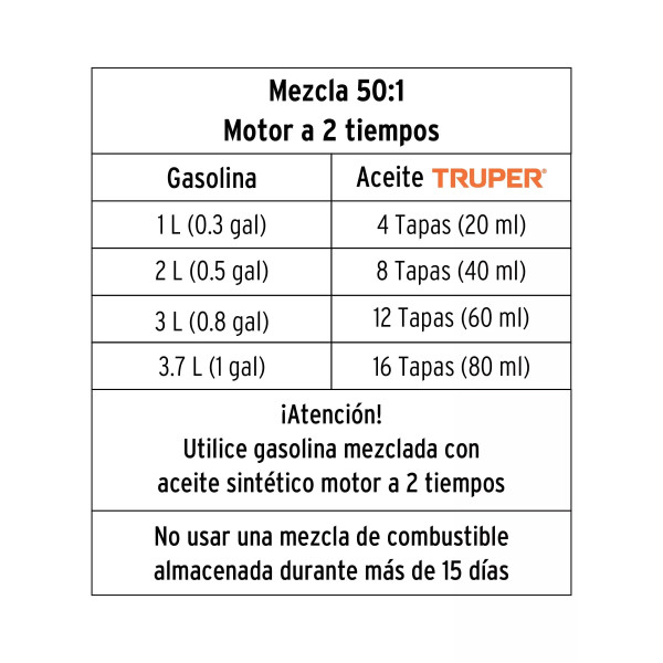 Motosierra 50 cc a gasolina con barra de 16", Truper