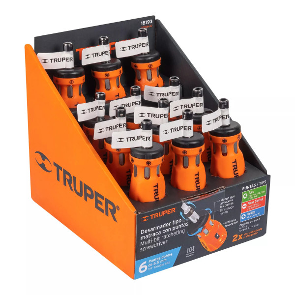 Desarmador Tipo Trompo Con Matraca Y 6 Puntas Dobles, Truper | Desarmadores, atornilladores y similares