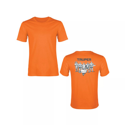 Playera cuello redondo para hombre, naranja, M, Truper