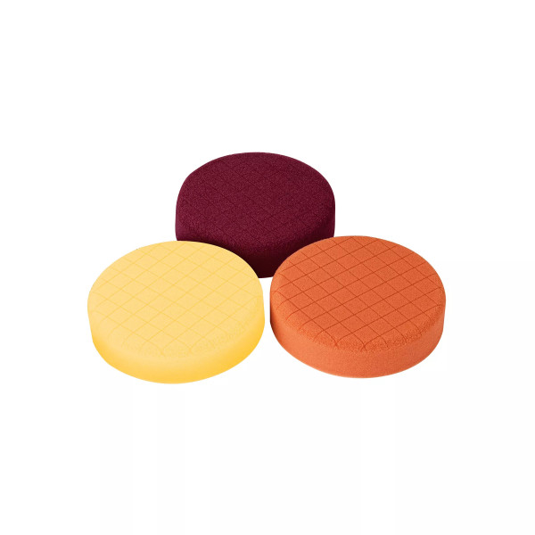 Juego de 3 esponjas para pulir de 5" hook and loop,TRUPER