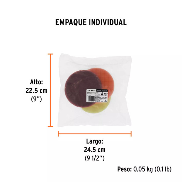 ‣ Juego de 3 esponjas pulir 5" hook and loop | Truper