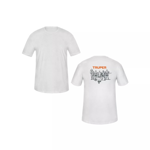 Playera cuello redondo para hombre, blanca, CH, Truper