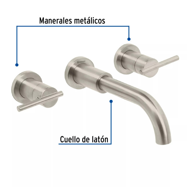‣ Mezcladora satín pared lavabo, FOSET ELEMENT | Foset