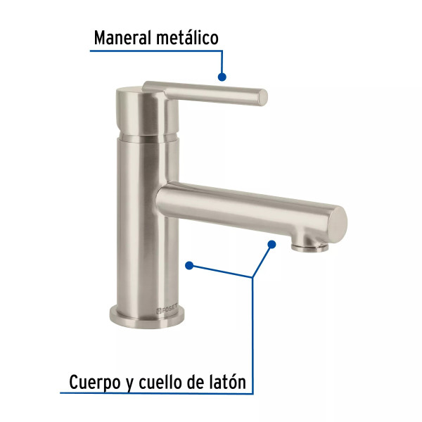 Monomando corto satín para lavabo, FOSET ELEMENT