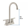Mezcladora satín 4" para lavabo cuello tipo bar, ELEMENT