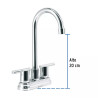 Mezcladora cromo 4" para lavabo cuello tipo bar, ELEMENT