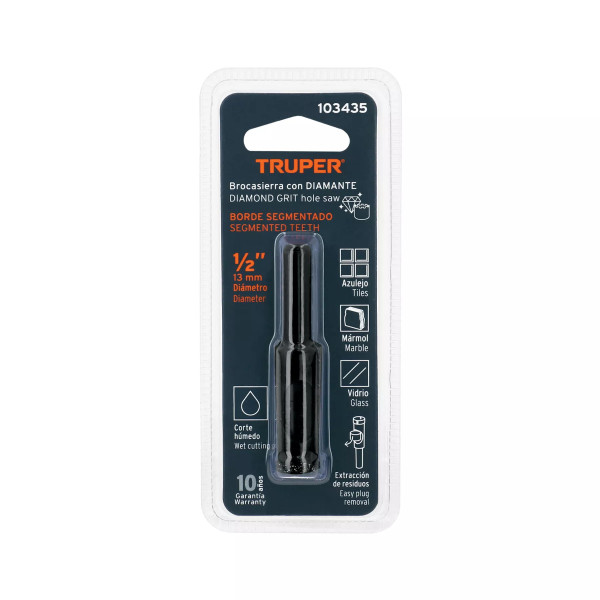 Broca diamantada 1/2" (13 mm), TRUPER