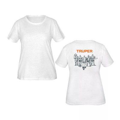 Playera cuello redondo para mujer, blanca, G, Truper