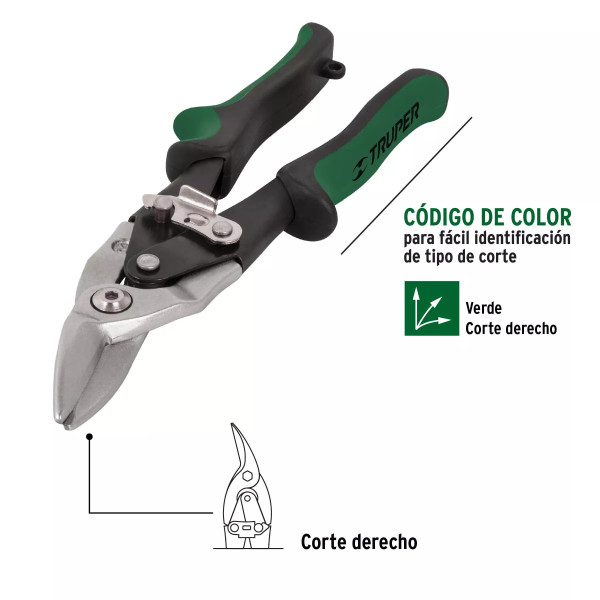 Tijera De Aviación 10' Corte Derecho, Truper | Herramientas Manuales Ferreterias Ferretodo