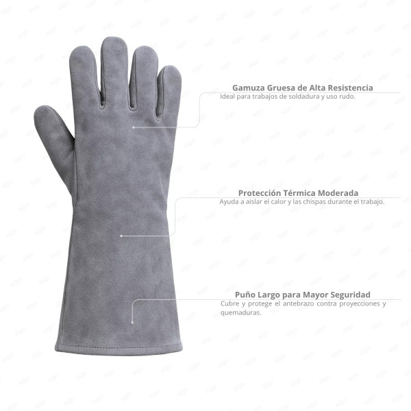 ‣ Guantes de Gamuza para Soldador resistentes | FERRETODO