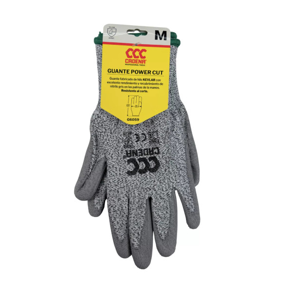 Guante de Nitrilo Power Cut Gris (Talla M)