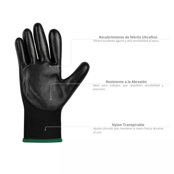 ‣ Guante nitrilo ultra sense negro XL | Cadena