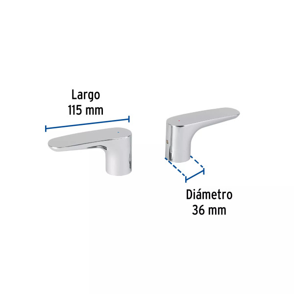 ‣ Juego de manerales de palanca RIVIERA, cromo | Foset