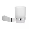 ‣ Portavaso cepillero cromo con vaso vidrio | Foset