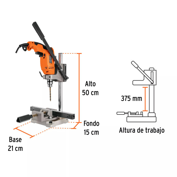 ‣ Soporte vertical para taladro 3/8"-1/2" | Truper